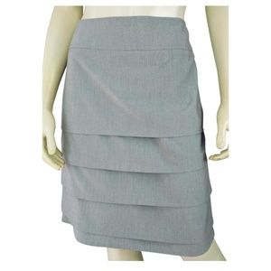 Jana Kos Skirt 2 Gray PolyRayonSpandex Tier Flaps